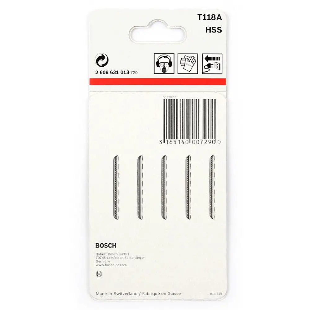 ΛΑΜΑ ΣΕΓΑΣ ΜΕΤΑΛΛΟΥ BOSCH T118A ΣΕΤ 5τμχ