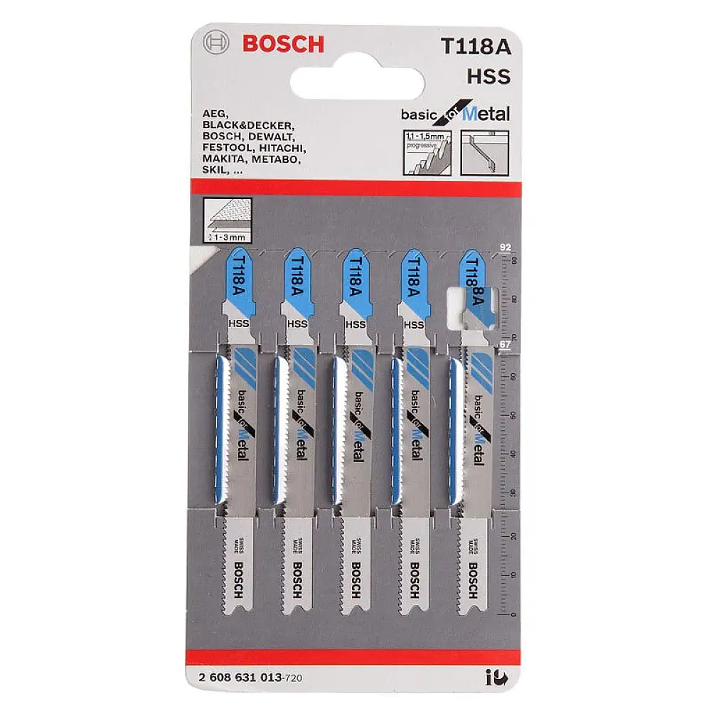 ΛΑΜΑ ΣΕΓΑΣ ΜΕΤΑΛΛΟΥ BOSCH T118A ΣΕΤ 5τμχ